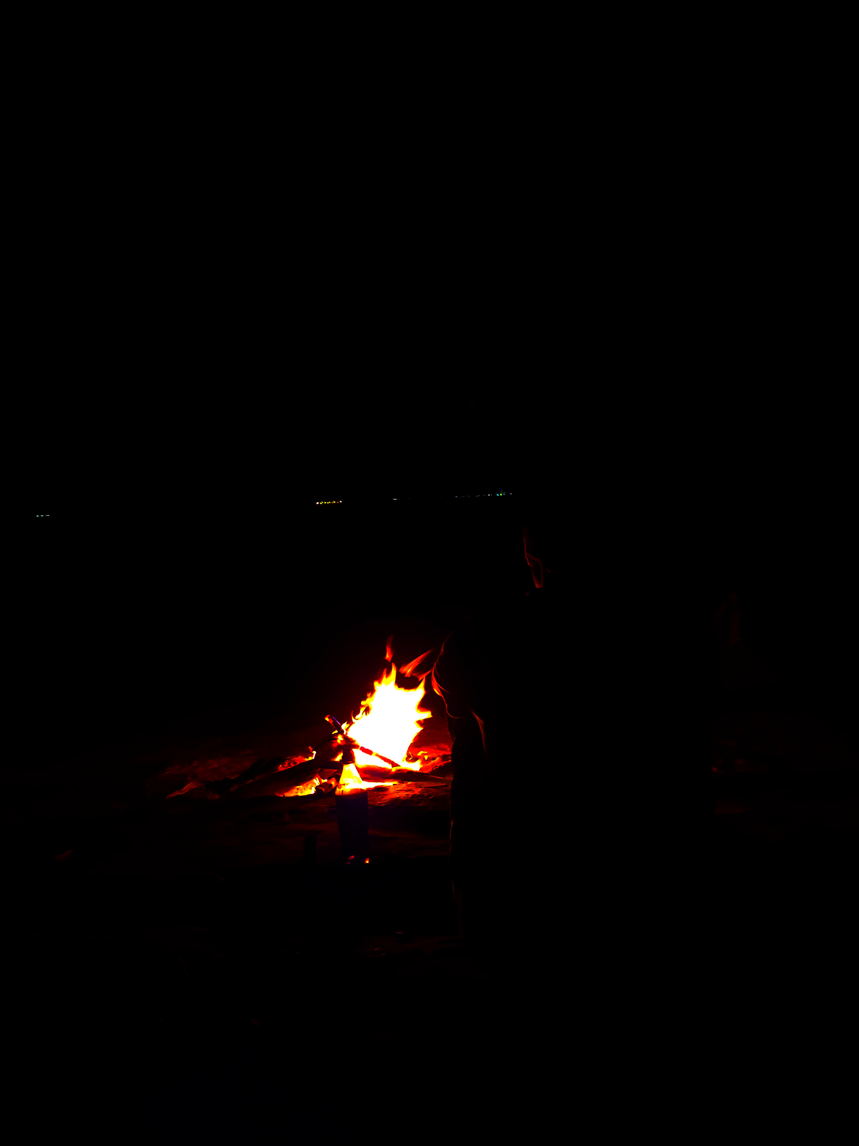 Bonfire at campsite at Gandikota - Grand Canyon of India